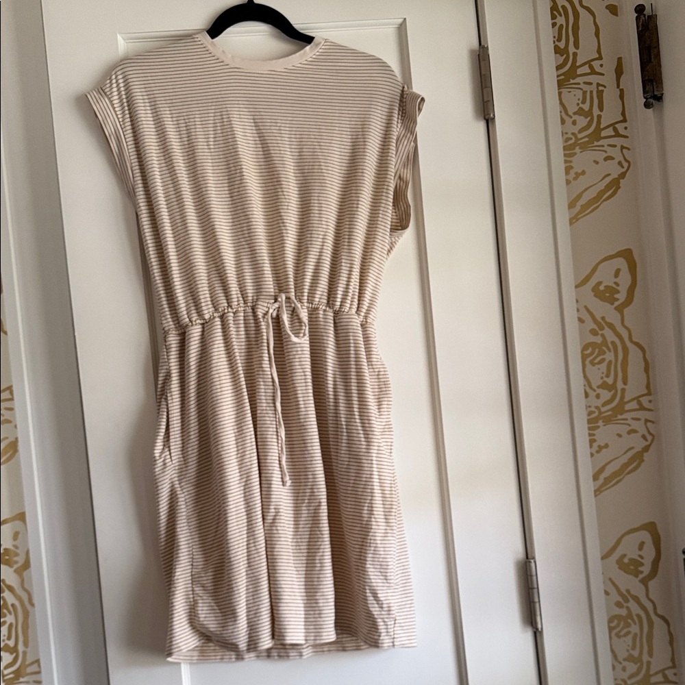NWOT Striped Beige Casual Dress - A New Day Large